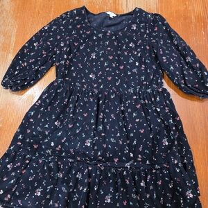Time and Tru Black Floral Casual Dress